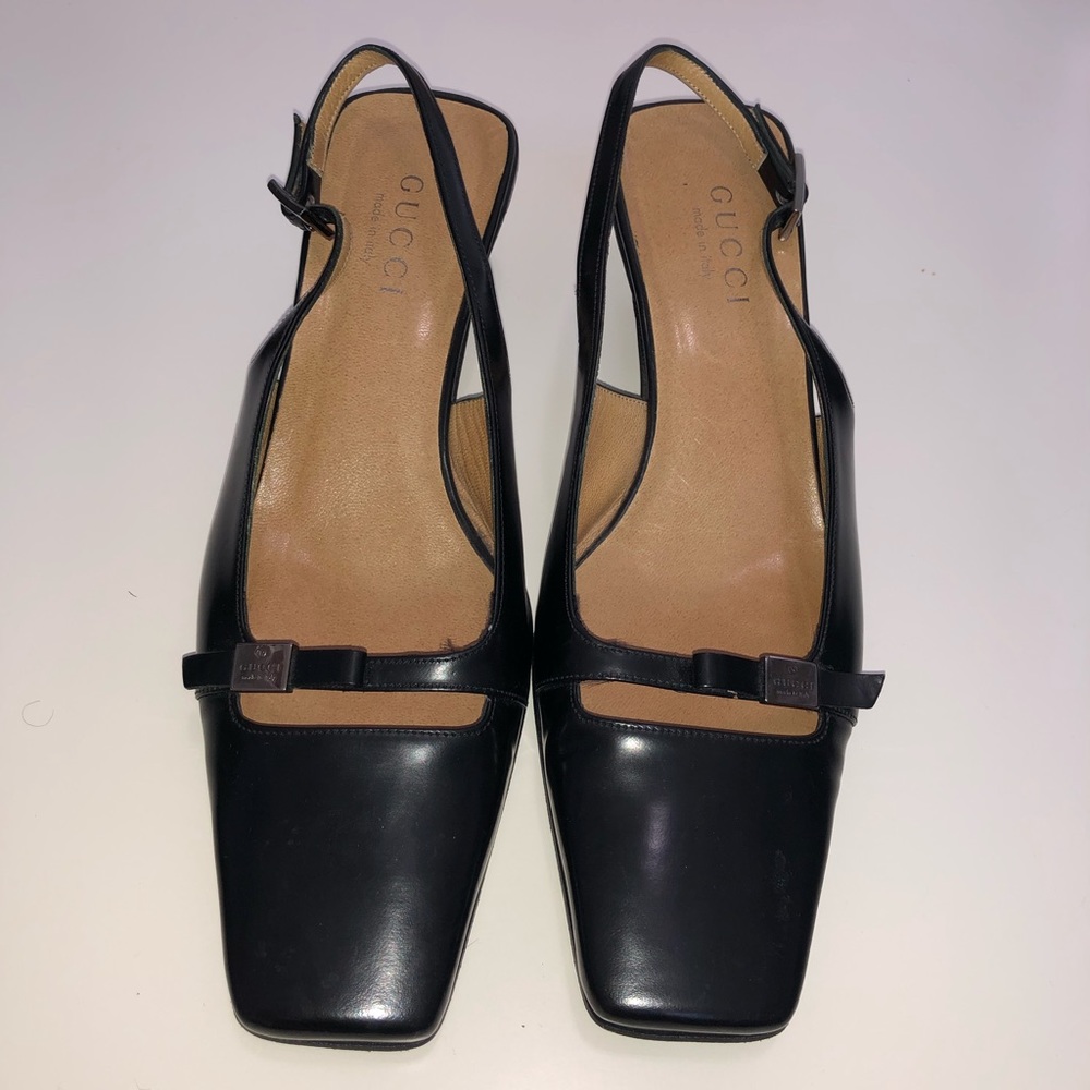 GUCCI vintage square toe sling back
